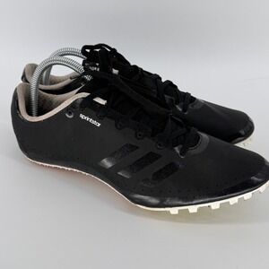 Adidas Sprintstar Mens Track Spikes Black White Adizero B37502 Size 10